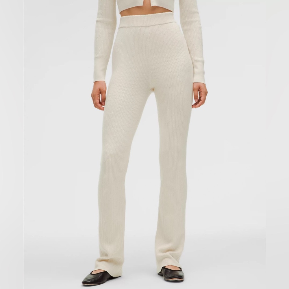 Lululemon Ribbed Merino Wool-Blend Pant, small, cream